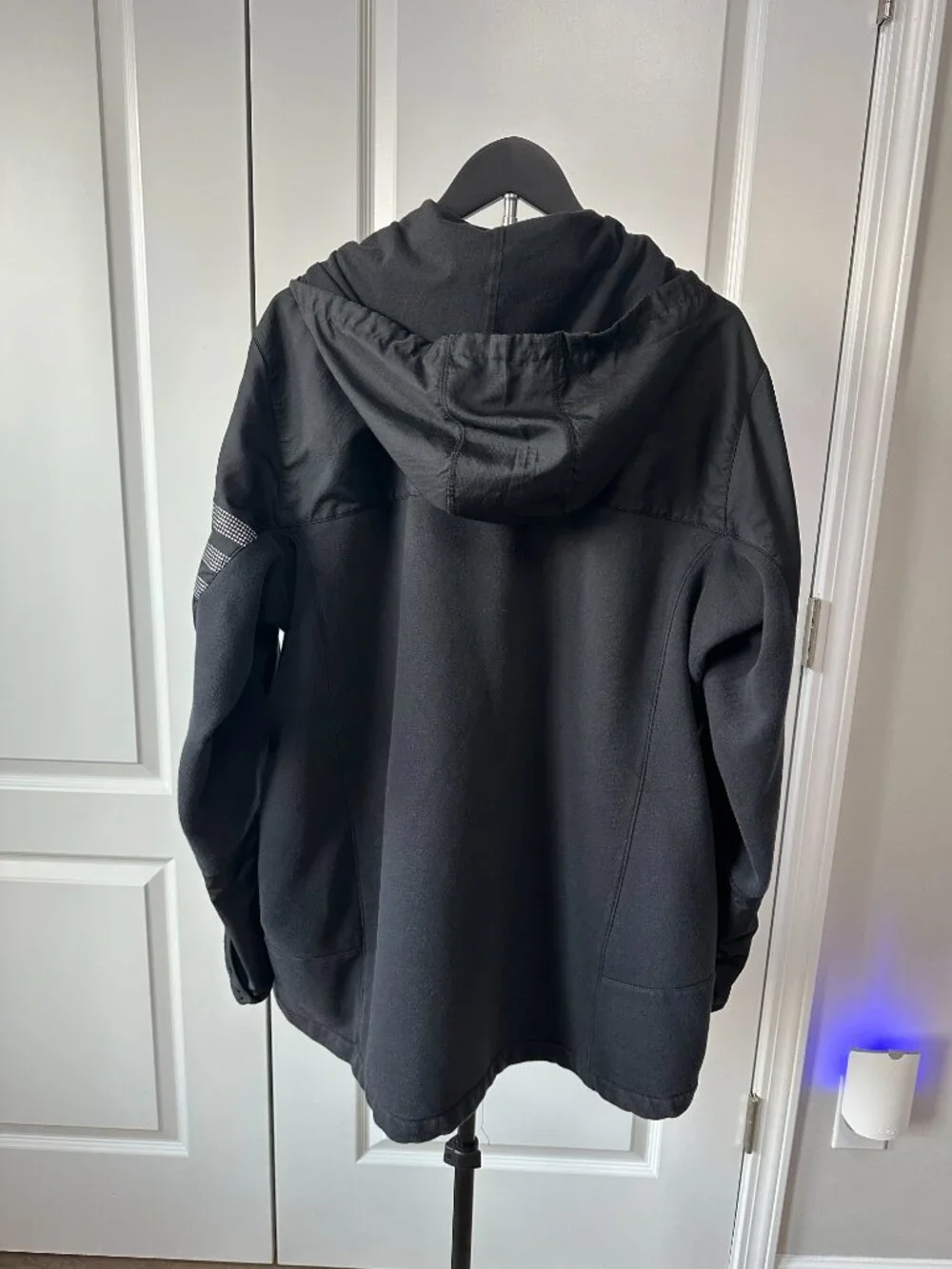 Adidas Originals Asymmetrical Zip Hooded Streetwear Jacket Black - XL